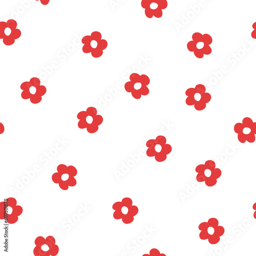 Vector red flowers seamless pattern background. Perfect for fabric, scrapbooking, and wallpaper projects. 