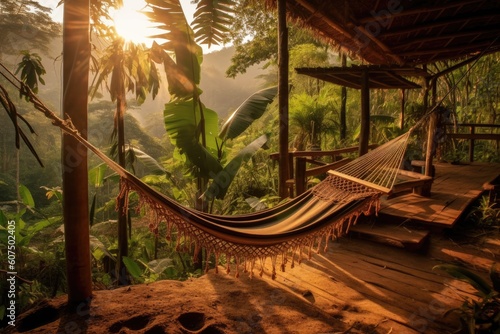 Jungle Serenity: Hammock in Cabin, Chill and Calm