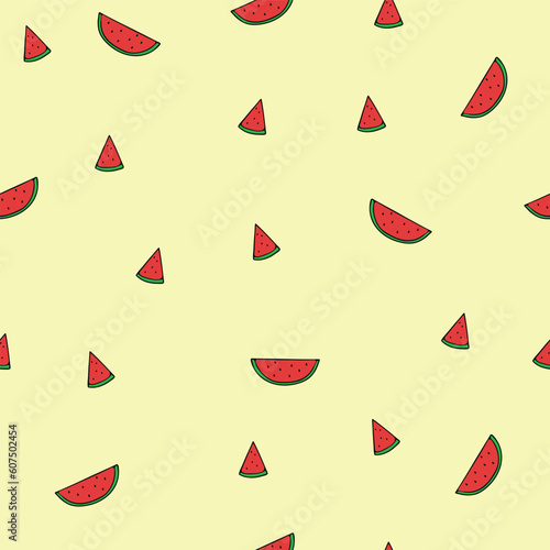 Vector abstract watermelon repeating pattern background.