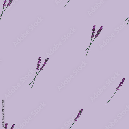Vector purple lavender seamless pattern background. Perfect for fabric, scrapbooking, and wallpaper projects. 
