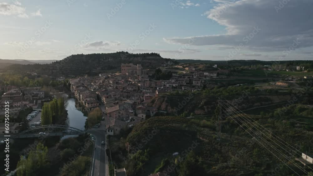 Aerial view of a medieval town, Valderrobres, Teruel, Spain. Aerial view of a medieval town, Valderrobres, Teruel, Spain.