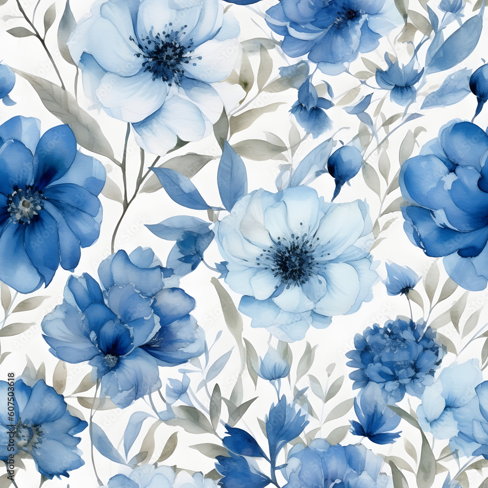 Obraz premium Watercolor floral seamless patterns 4k resolution