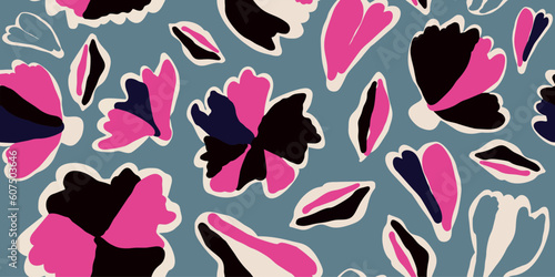 Seamless pattern beautiful abstract flowers vector