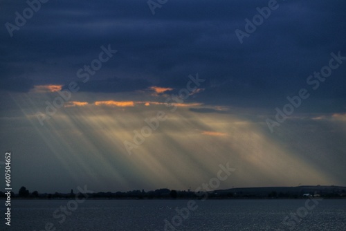 sunset over the lake