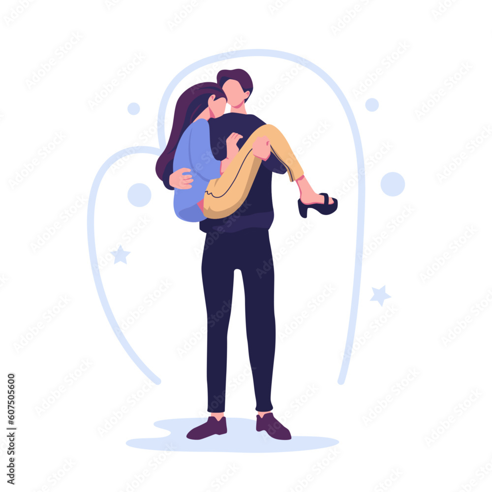 Romantic relationships flat style illustration vector design