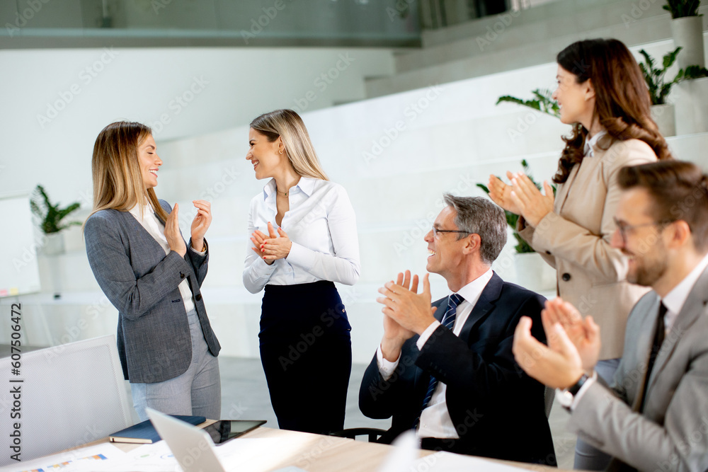 Young startup team working in the office