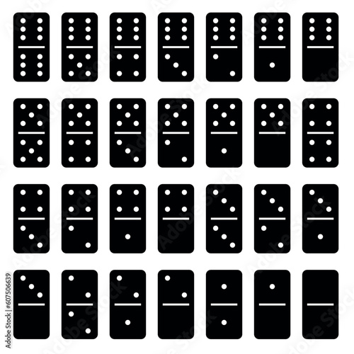 Domino Classic Set Black with Transparent Holes
