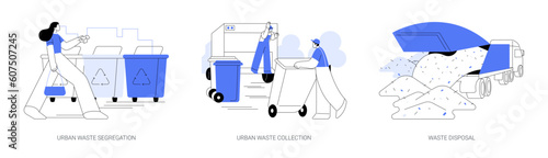 Waste management abstract concept vector illustrations.