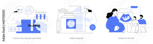 In vitro fertilization abstract concept vector illustrations.