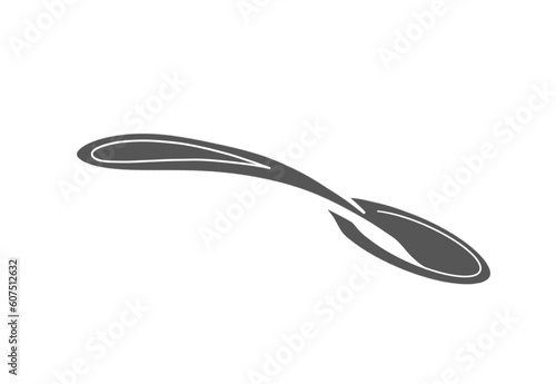 gray spoon vector with white background