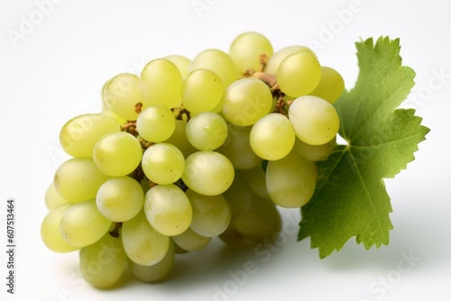Appetizing tasty white table grapes. The concept of proper nutrition and vitamins in the crop. AI generated