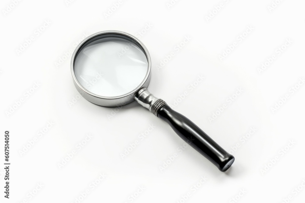 Magnifier on a light background. Investigation concept. AI generated, human enhanced Magnifier on a light background. Investigation concept. AI generated, human enhanced
