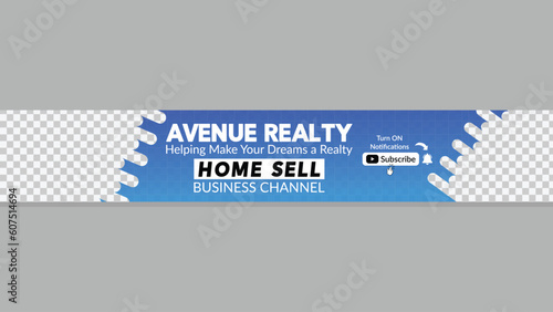 Home sell business channel banner design. home sell business youtube channel