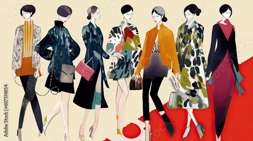 an illustration that communicates fashion mania - made with Generative AI tools