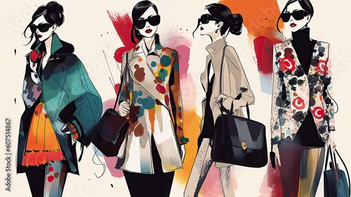 an illustration that communicates fashion mania - made with Generative AI tools