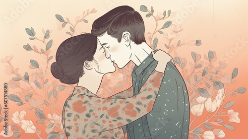 an illustration that communicates endearment - made with Generative AI tools