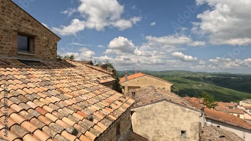 Panoramic view of Cairano, a small village in the southern mountains in the province of Avellino, Italy. photo