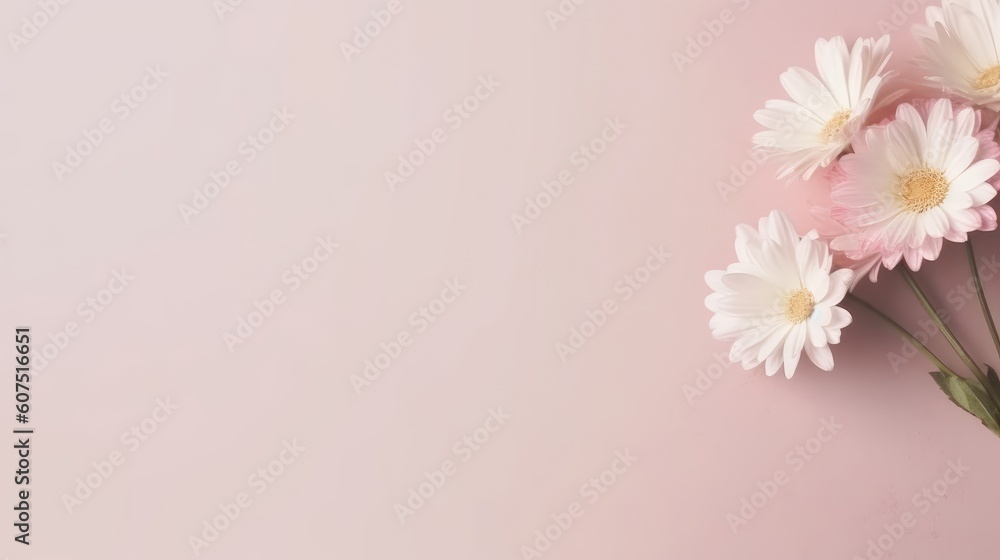 Naklejka premium Flower Border with Typo Space on Empty Background