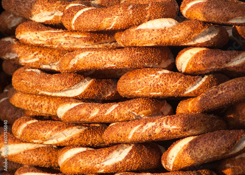Simit is the traditional popular pastry of Turkey. It is one of the indispensable street flavors of breakfasts and snacks. It is more preferable to be crispy.