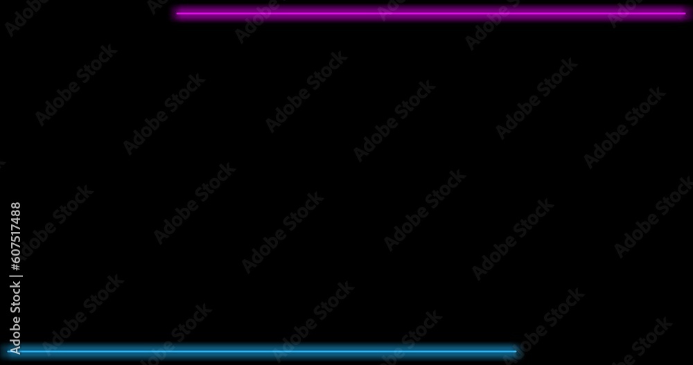 frame with two tone neon color motion graphic on isolated black background