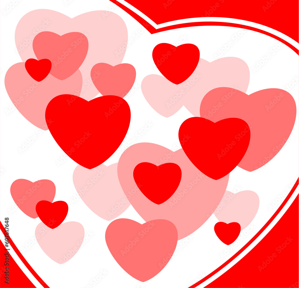 Ornate hearts on a white background. Valentine's illustration.