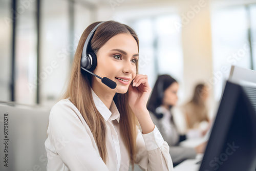 European Woman Call Center Agent: AI Generated Image
