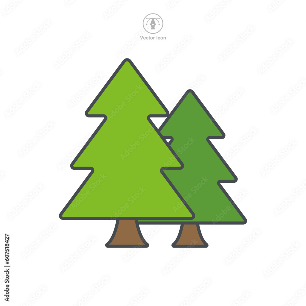 Fototapeta premium Tree Icon symbol template for graphic and web design collection logo vector illustration