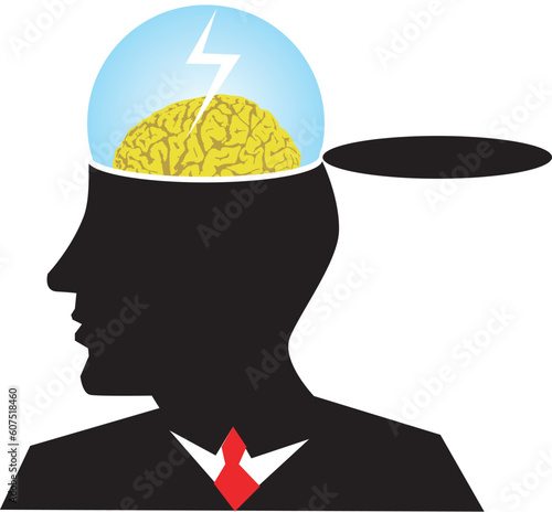 vector illustration for a business man brain storming, metaphors