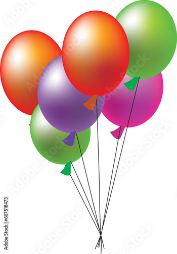 a illustration, vector for a group of colorful balloons