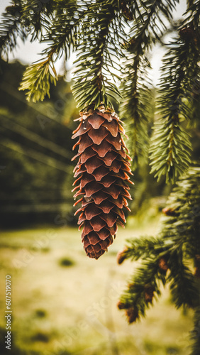 pine cones on the tree