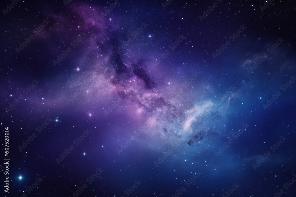 Fototapeta premium Blue and Purple Galaxy Background Created with Generative AI Technology