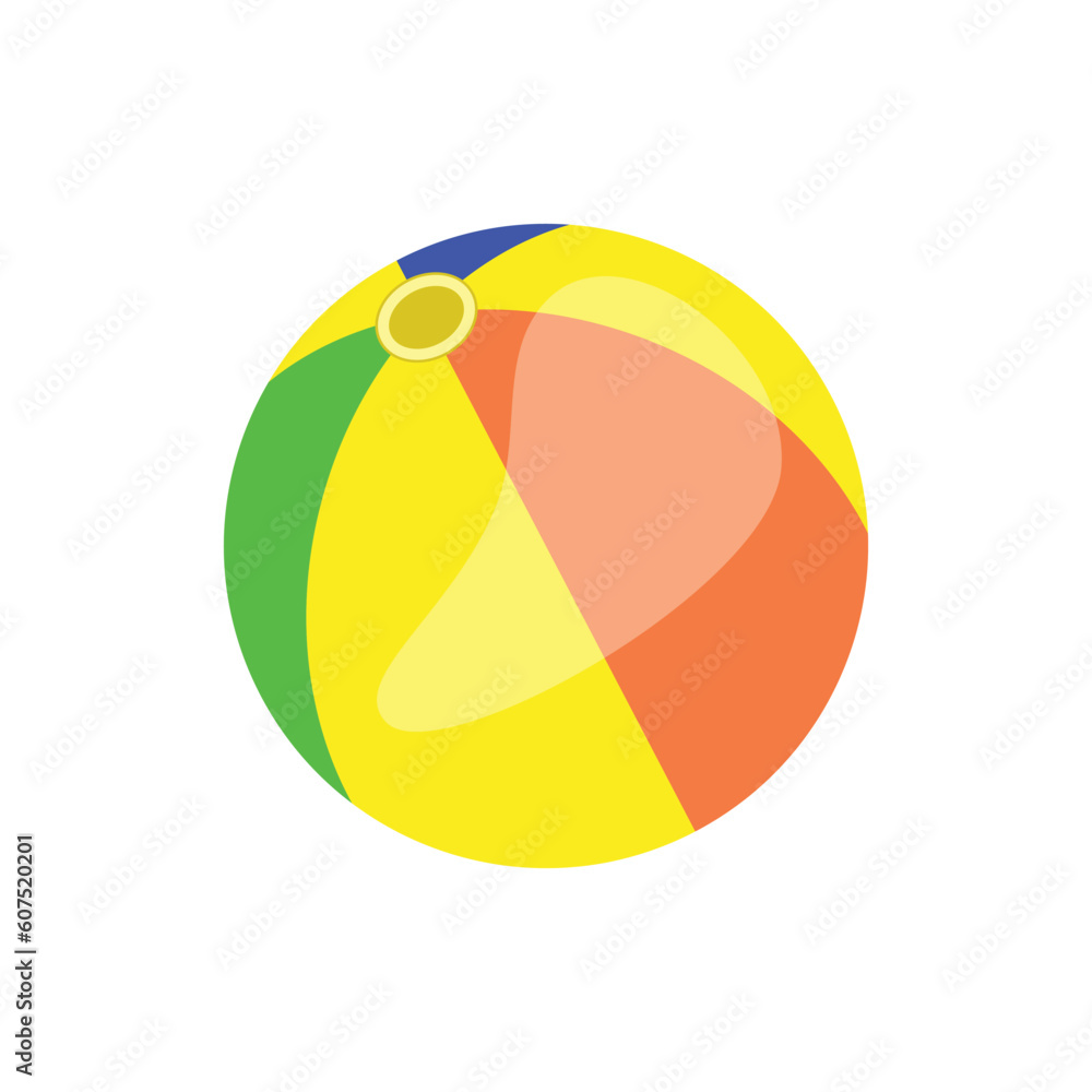 Obraz premium Colored striped ball vector drawing. White background.