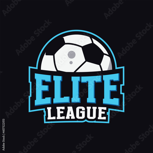 Vector soccer elite tournament logo design template, event, championship, league, sports editable text logo 