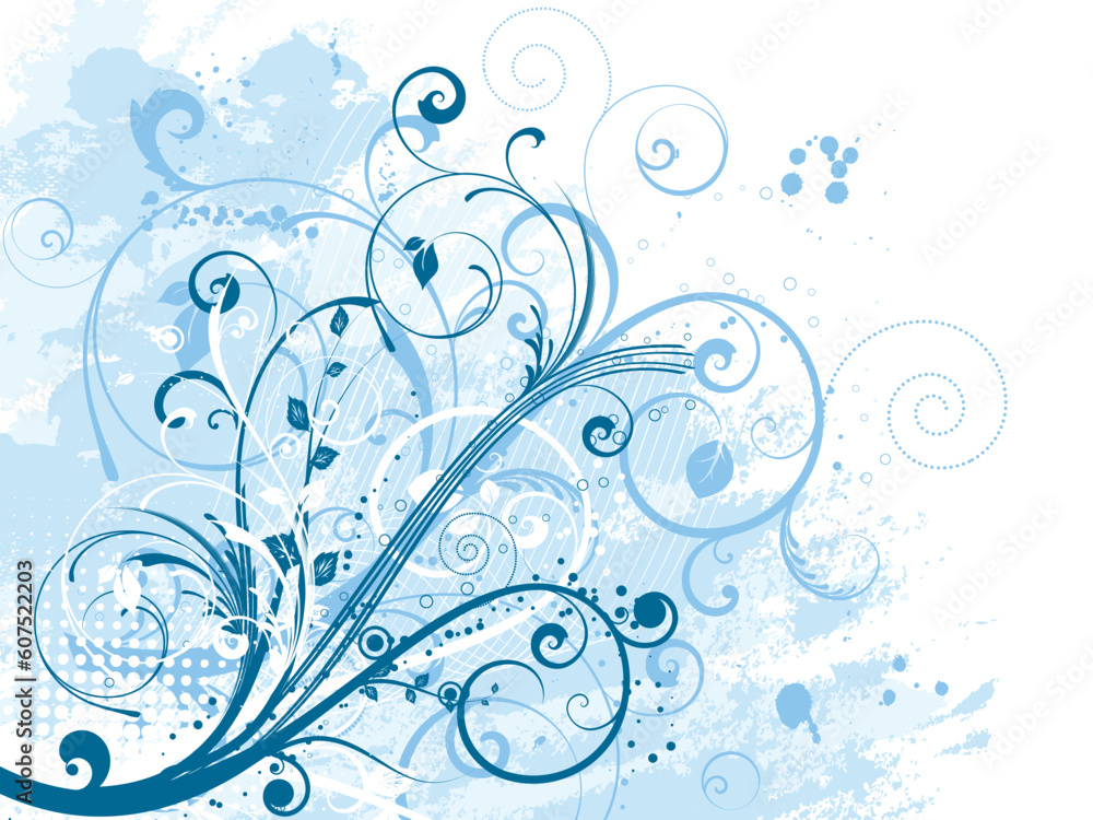 Abstract floral design on grunge background