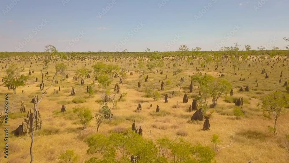 Aerial view of Termite Mounds Valley in Northern Territories region of Australia. Aerial view of Termite Mounds Valley in Northern Territories region of Australia.