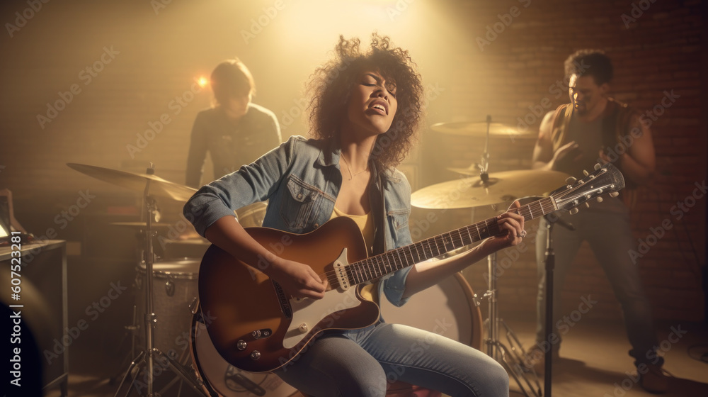 Obraz premium playing guitar Generative Ai