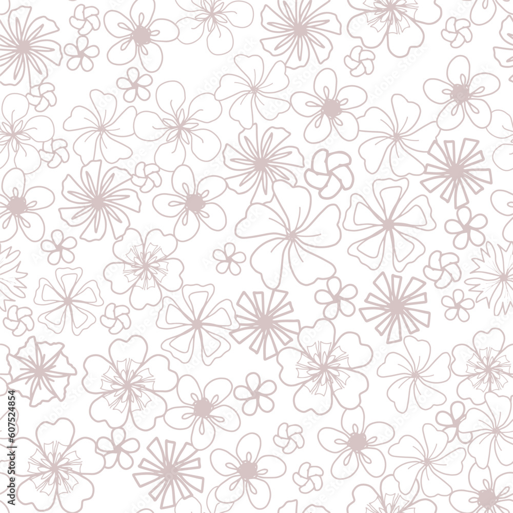 Abstract doodle little flower seamless pattern for surface design