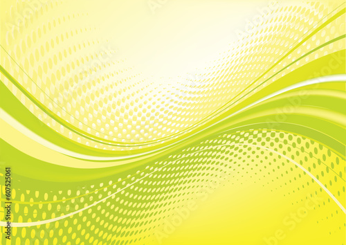 Yellow abstract techno background: composition of dots and curved lines - great for backgrounds, or layering over other images