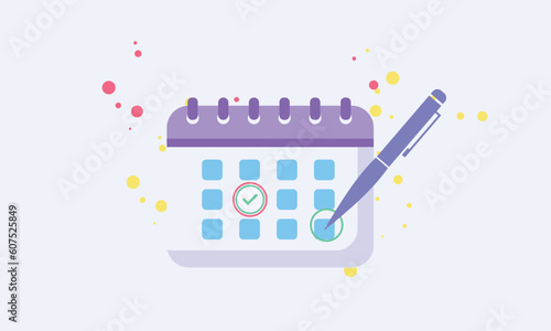 calendar marked date for important day. Calendar with mark for schedule appointment, event day, holiday planning concept.