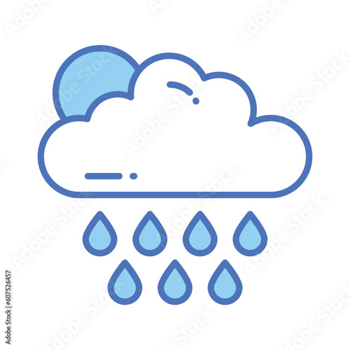 An editable icon of rainy cloud in modern style, ready to use vector