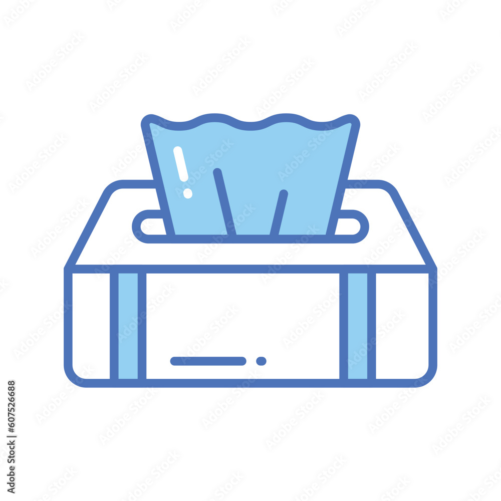 An icon of tissue box in trendy style, ready to use icon, hygiene accessory An icon of tissue box in trendy style, ready to use icon, hygiene accessory