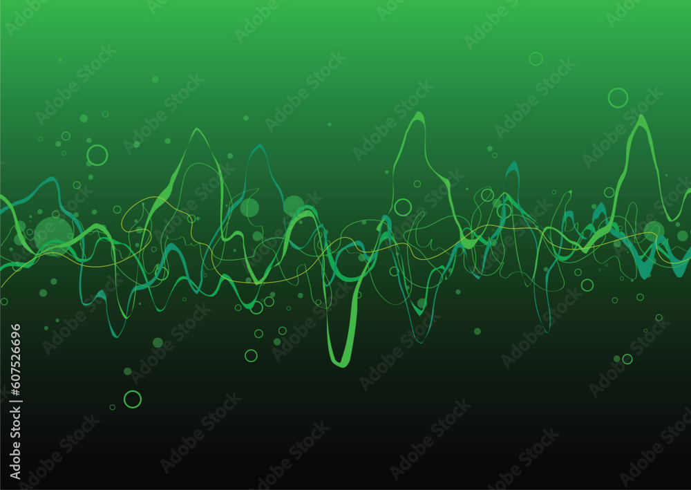 Green Abstract lines background: composition of curved lines - great for backgrounds, or layering over other images