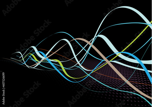 Abstract lines background: composition of colored curved lines - great for backgrounds, or layering over other images