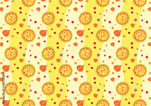 Vector illustration of retro abstract flowers Background. Glossy floral pattern.