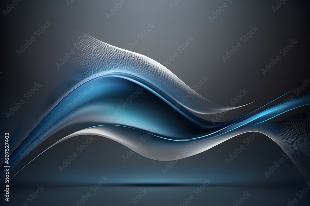 Abstract grey, blue smooth element swoosh speed wave modern stream ...