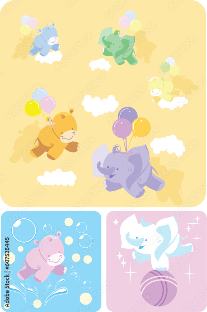 vector set of funny animals vector set of funny animals