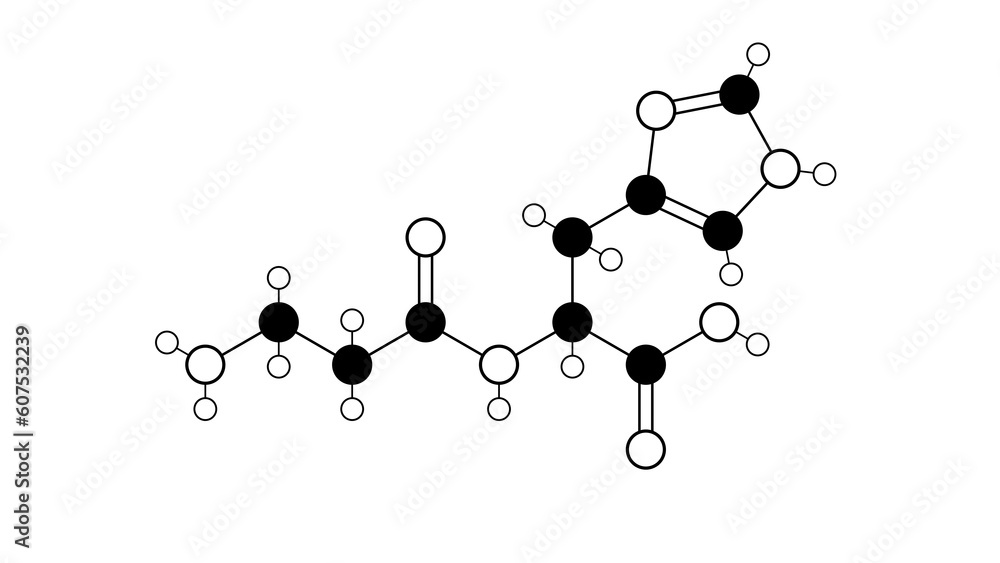 carnosine molecule, structural chemical formula, ball-and-stick model, isolated image dipeptide carnosine molecule, structural chemical formula, ball-and-stick model, isolated image dipeptide