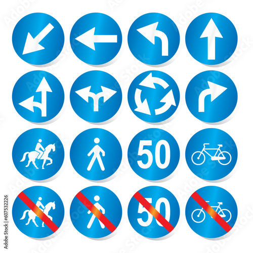 Traffic, road signs - vector format Free Download Traffic, road signs - vector format - GFXLoad
