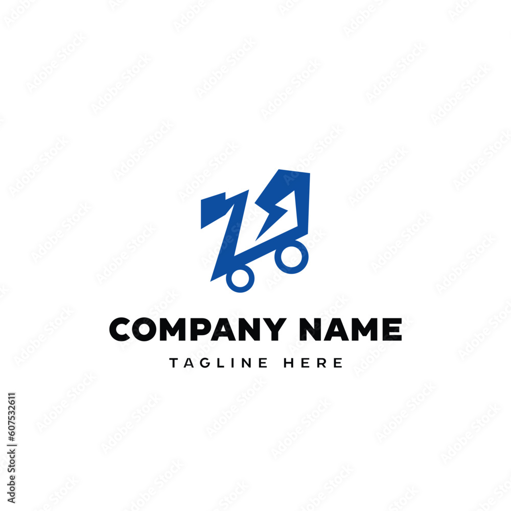 E-Commerce business logo design, lightning, Shopping van