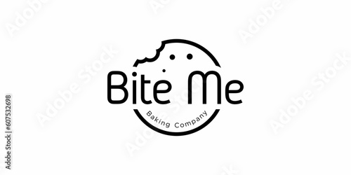 Bite Me Logo design, Biscuits Stamp Icon Symbol Vector EPS 10.